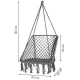 Leagan suspendat pentru interior/exterior, cu spatar, cuib de barza, gri, GW911 Leagan suspendat pentru interior/exterior, cu spatar, cuib de barza, gri, GW911