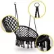 Leagan suspendat pentru interior/exterior, cu spatar si perna, cuib de barza, negru, GW-076B Leagan suspendat pentru interior/exterior, cu spatar si perna, cuib de barza, negru, GW-076B