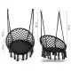 Leagan suspendat pentru interior/exterior, cu spatar si perna, cuib de barza, negru, GW-076B Leagan suspendat pentru interior/exterior, cu spatar si perna, cuib de barza, negru, GW-076B