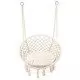 Leagan suspendat pentru interior/exterior cu spatar si perna cuib de barza alb GW-076W Leagan suspendat pentru interior/exterior cu spatar si perna cuib de barza alb GW-076W