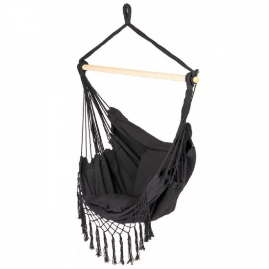 Leagan suspendat pentru interior/exterior, cu spatar si 2 perne, cuib de barza, Gri, GW-918 Leagan suspendat pentru interior/exterior, cu spatar si 2 perne, cuib de barza, Gri, GW-918