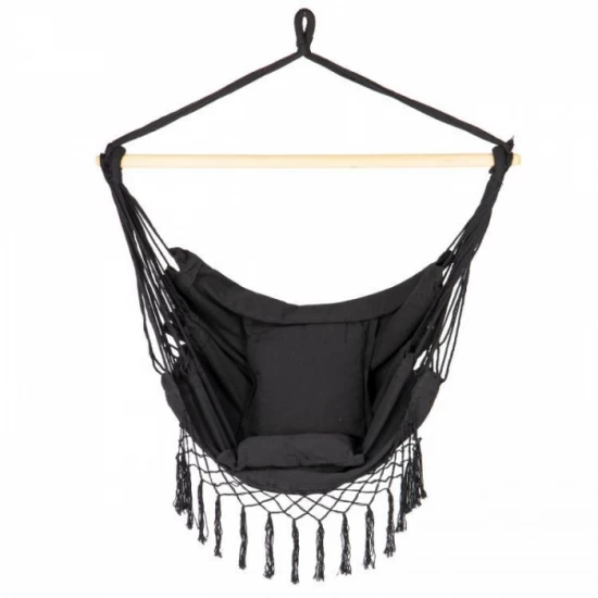 Leagan suspendat pentru interior/exterior, cu spatar si 2 perne, cuib de barza, Gri, GW-918 Leagan suspendat pentru interior/exterior, cu spatar si 2 perne, cuib de barza, Gri, GW-918