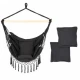 Leagan suspendat pentru interior/exterior, cu spatar si 2 perne, cuib de barza, Gri, GW-918 Leagan suspendat pentru interior/exterior, cu spatar si 2 perne, cuib de barza, Gri, GW-918