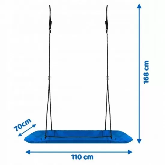 Leagan tip cuib pentru copii dreptunghiular XXL 110 x 70 cm 150 kg Neo-Sport 1010 Albastru Leagan tip cuib pentru copii dreptunghiular XXL 110 x 70 cm 150 kg Neo-Sport 1010 Albastru