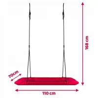 Leagan tip cuib pentru copii dreptunghiular XXL 110 x 70 cm 150 kg Neo-Sport 1011 Rosu