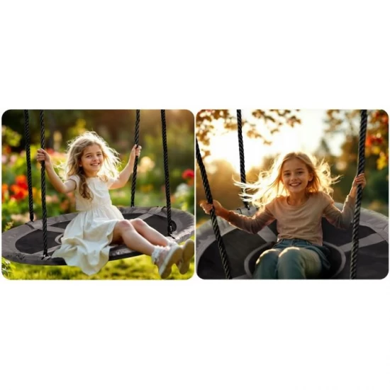 Leagan tip cuib pentru copii XXL, 100 cm, 150 kg, Neo-Sport 110301, Gri