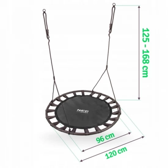 Leagan tip cuib pentru copii XXL, 120 cm, 150 kg, Neo-Sport 1032, Negru Leagan tip cuib pentru copii XXL, 120 cm, 150 kg, Neo-Sport 1032, Negru