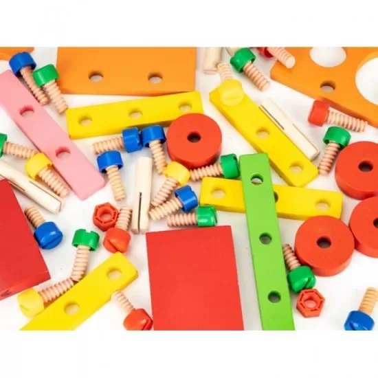 Masinuta cu blocuri din lemn 58 piese Ecotoys Masinuta cu blocuri din lemn 58 piese Ecotoys
