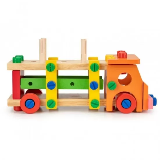 Masinuta cu blocuri din lemn 58 piese Ecotoys Masinuta cu blocuri din lemn 58 piese Ecotoys