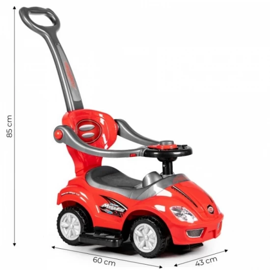 Masinuta de impins 3 in 1 Ecotoys 381 - Rosu Masinuta de impins 3 in 1 Ecotoys 381 - Rosu