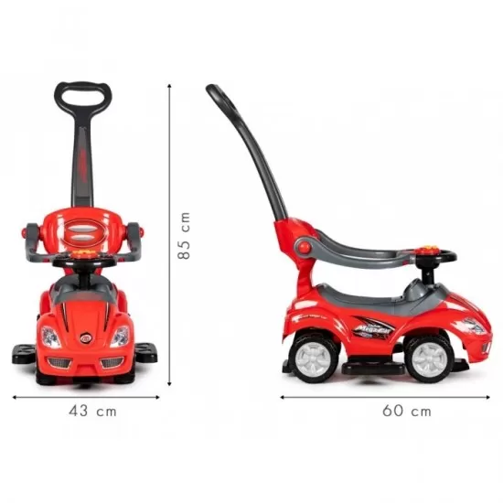 Masinuta de impins 3 in 1 Ecotoys 382 - Rosu Masinuta de impins 3 in 1 Ecotoys 382 - Rosu