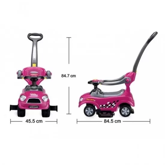 Masinuta de impins Ecotoys 321 Mini Cooper - Roz Masinuta de impins Ecotoys 321 Mini Cooper - Roz
