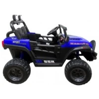 Masinuta electrica cu telecomanda Auto X16, 110x70x68 cm, varsta 1-5 ani, roti EVA, scaun din piele ECO, putere 90W, R-Sport - Albastru