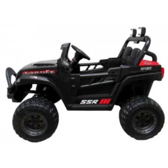 Masinuta electrica cu telecomanda Auto X16, 110x70x68 cm, varsta 1-5 ani, roti EVA, scaun din piele ECO, putere 90W, R-Sport - Negru