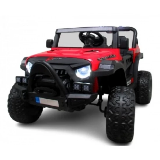 Masinuta electrica cu telecomanda Auto X16, 110x70x68 cm, varsta 1-5 ani, roti EVA, scaun din piele ECO, putere 90W, R-Sport - Rosu