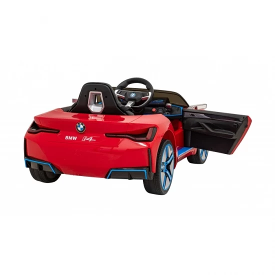 Masinuta electrica cu telecomanda BMW I4, roti EVA, scaun tapitat, 116x79x45 cm, putere 50W - Rosu Masinuta electrica cu telecomanda BMW I4, roti EVA, scaun tapitat, 116x79x45 cm, putere 50W - Rosu