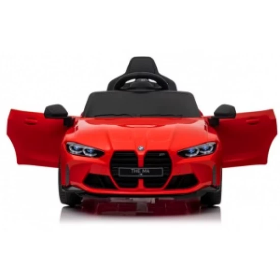 Masinuta electrica cu telecomanda BMW M4, 110x70x50 cm, varsta 1-5 ani, roti EVA, scaun din piele ECO, putere 90W - Rosu