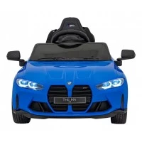 Masinuta electrica cu telecomanda BMW M4, roti EVA, scaun tapitat, 112x71x46 cm, putere 70W - Albastru