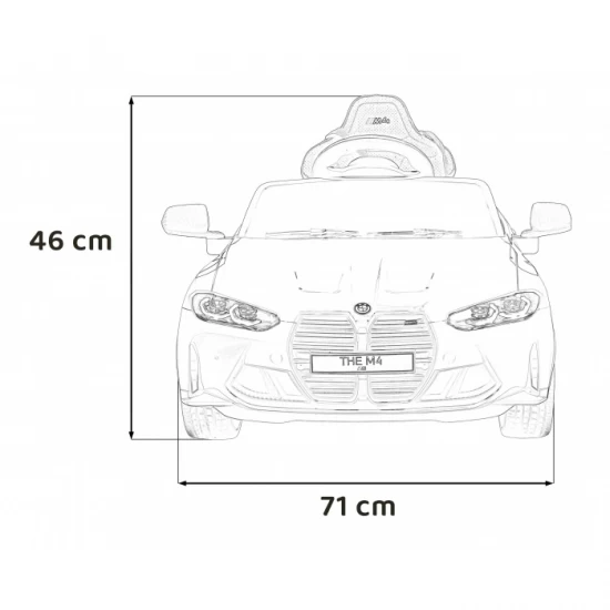 Masinuta electrica cu telecomanda BMW M4, roti EVA, scaun tapitat, 112x71x46 cm, putere 70W - Galben Masinuta electrica cu telecomanda BMW M4, roti EVA, scaun tapitat, 112x71x46 cm, putere 70W - Galben