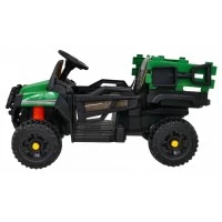 Masinuta electrica cu telecomanda Farmer Pick-Up, roti EVA, scaun tapitat, 116x66x65 cm, putere 70W - Verde
