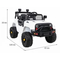 Masinuta electrica cu telecomanda Jeep Dark Night, roti EVA, scaun tapitat, 100x67x59 cm, putere 70W - Alb