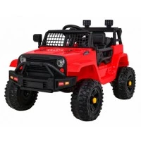 Masinuta electrica cu telecomanda Jeep Dark Night, roti EVA, scaun tapitat, 100x67x59 cm, putere 70W - Rosu