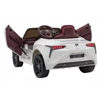 Masinuta electrica cu telecomanda Lexus LC500, roti EVA, scaun tapitat, 108x60x43 cm, putere 70W - Alb