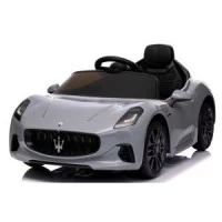 Masinuta electrica cu telecomanda MASERATI GranTurismo, 99x59.5x44 cm, varsta 1-4 ani, roti EVA, scaun din piele ECO, putere 90W - Gri