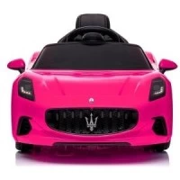 Masinuta electrica cu telecomanda MASERATI GranTurismo, 99x59.5x44 cm, varsta 1-4 ani, roti EVA, scaun din piele ECO, putere 90W - Roz