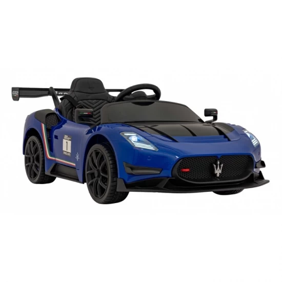 Masinuta electrica cu telecomanda Maserati MC20 GT2, roti EVA, scaun tapitat, 115x61x46 cm, putere 110W - Albastru Masinuta electrica cu telecomanda Maserati MC20 GT2, roti EVA, scaun tapitat, 115x61x46 cm, putere 110W - Albastru