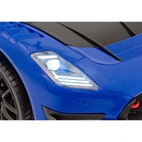 Masinuta electrica cu telecomanda Maserati MC20 GT2, roti EVA, scaun tapitat, 115x61x46 cm, putere 110W - Albastru Masinuta electrica cu telecomanda Maserati MC20 GT2, roti EVA, scaun tapitat, 115x61x46 cm, putere 110W - Albastru