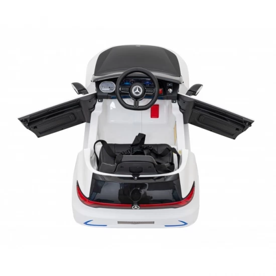 Masinuta electrica cu telecomanda Mercedes Benz AMG EQA, roti EVA, scaun tapitat, 101x69x53 cm, putere 70W - Alb