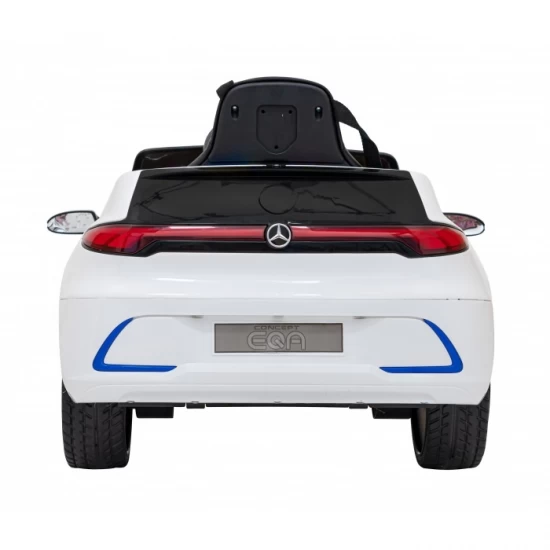 Masinuta electrica cu telecomanda Mercedes Benz AMG EQA, roti EVA, scaun tapitat, 101x69x53 cm, putere 70W - Alb