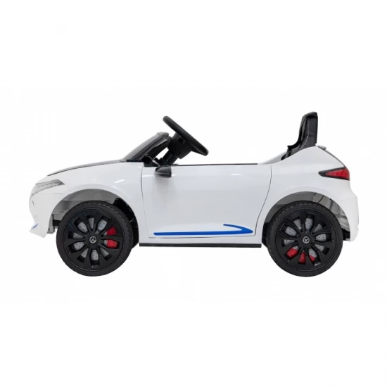 Masinuta electrica cu telecomanda Mercedes Benz AMG EQA, roti EVA, scaun tapitat, 101x69x53 cm, putere 70W - Alb