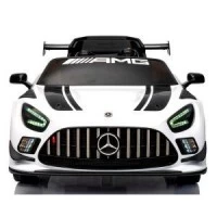 Masinuta electrica cu telecomanda Mercedes GT3 EVO, 114x69x45 cm, varsta 1-5 ani, roti EVA, scaun din piele ECO, putere 90W - Alb