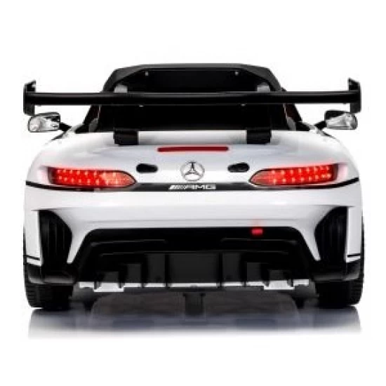 Masinuta electrica cu telecomanda Mercedes GT3 EVO, 114x69x45 cm, varsta 1-5 ani, roti EVA, scaun din piele ECO, putere 90W - Alb