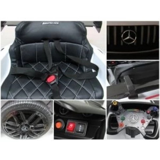 Masinuta electrica cu telecomanda Mercedes GT3 EVO, 114x69x45 cm, varsta 1-5 ani, roti EVA, scaun din piele ECO, putere 90W - Rosu