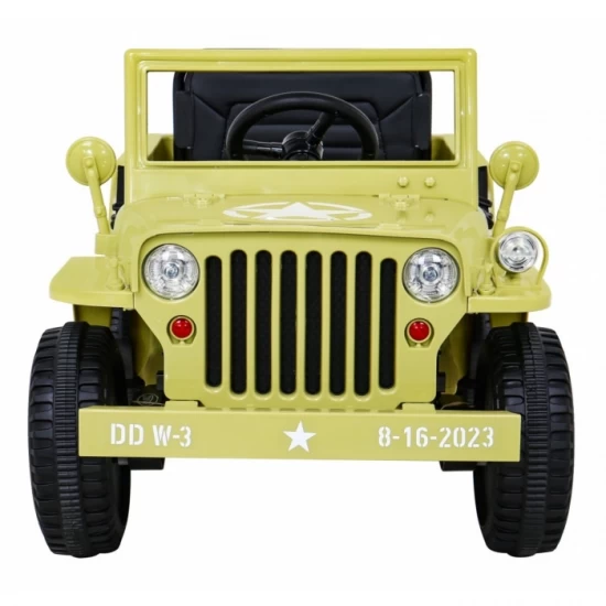 Masinuta electrica cu telecomanda Military Retro 4 X 4, roti EVA, scaun tapitat, 110x56x56 cm, putere 140W - Bej Masinuta electrica cu telecomanda Military Retro 4 X 4, roti EVA, scaun tapitat, 110x56x56 cm, putere 140W - Bej