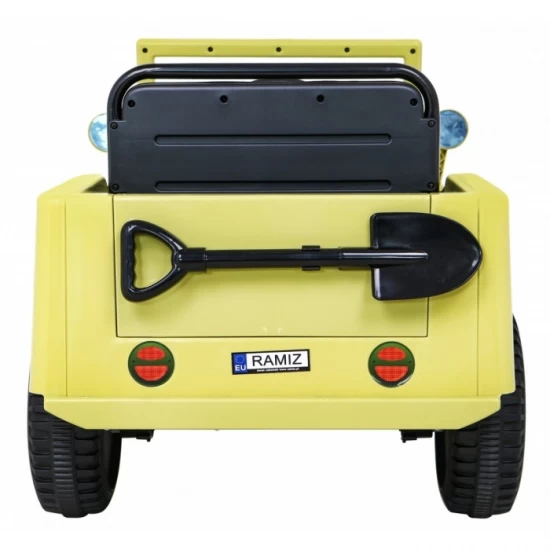 Masinuta electrica cu telecomanda Military Retro 4 X 4, roti EVA, scaun tapitat, 110x56x56 cm, putere 140W - Bej Masinuta electrica cu telecomanda Military Retro 4 X 4, roti EVA, scaun tapitat, 110x56x56 cm, putere 140W - Bej