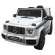 Masinuta electrica cu telecomanda, roti EVA, scaun piele Mercedes G63 - Alb Masinuta electrica cu telecomanda, roti EVA, scaun piele Mercedes G63 - Alb