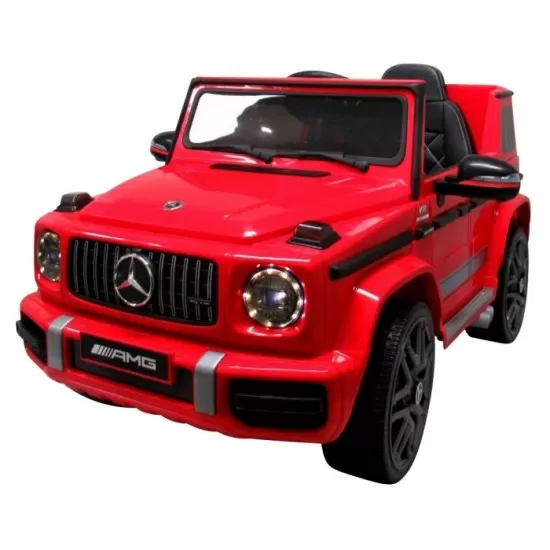 Masinuta electrica cu telecomanda, roti EVA, scaun piele Mercedes G63 - Rosu Masinuta electrica cu telecomanda, roti EVA, scaun piele Mercedes G63 - Rosu