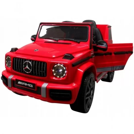 Masinuta electrica cu telecomanda, roti EVA, scaun piele Mercedes G63 - Rosu Masinuta electrica cu telecomanda, roti EVA, scaun piele Mercedes G63 - Rosu
