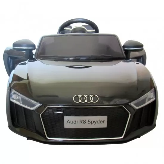 Masinuta electrica cu telecomanda, roti EVA, scaun piele Audi R8 R-Sport - Negru Masinuta electrica cu telecomanda, roti EVA, scaun piele Audi R8 R-Sport - Negru