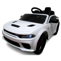 Masinuta electrica cu telecomanda, roti EVA, varsta 1-5 ani, putere 90W, 107x68x53 cm, Dodge SRT R-Sport - Alb