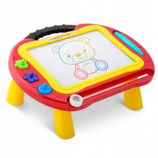 Masuta cu tabla magnetica pentru desenat cu accesorii incluse Ricokids 772200 - Rosu Masuta cu tabla magnetica pentru desenat cu accesorii incluse Ricokids 772200 - Rosu