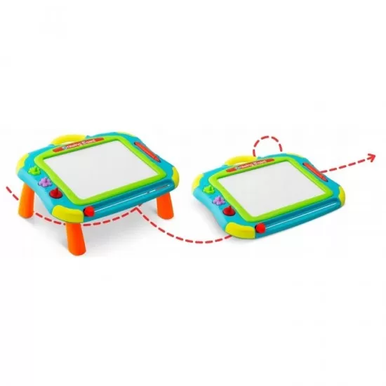 Masuta cu tabla magnetica pentru desenat cu accesorii incluse Ricokids 772201 - Albastru Masuta cu tabla magnetica pentru desenat cu accesorii incluse Ricokids 772201 - Albastru