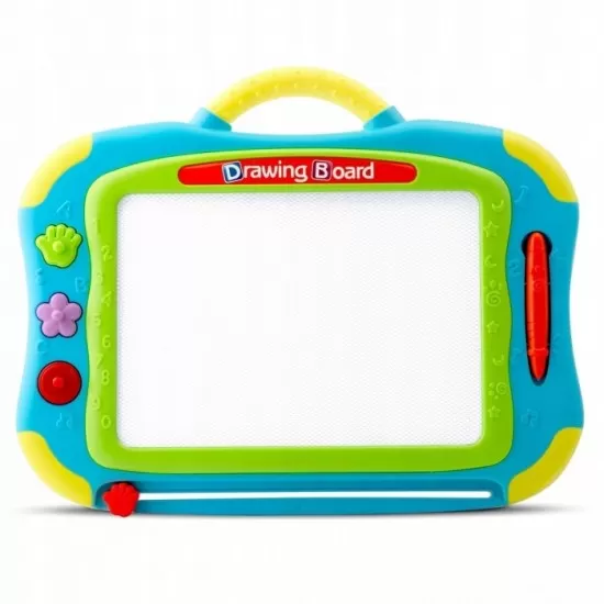 Masuta cu tabla magnetica pentru desenat cu accesorii incluse Ricokids 772201 - Albastru Masuta cu tabla magnetica pentru desenat cu accesorii incluse Ricokids 772201 - Albastru
