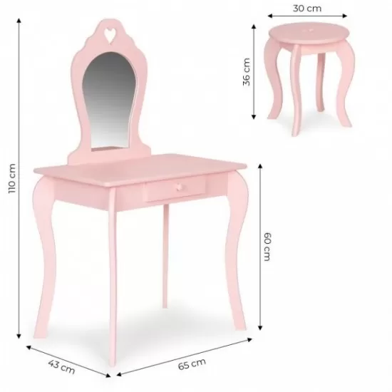 Masuta de toaleta pentru copii 43 x 65 x 110 cm Ecotoys FH-KF200011 - Roz Masuta de toaleta pentru copii 43 x 65 x 110 cm Ecotoys FH-KF200011 - Roz