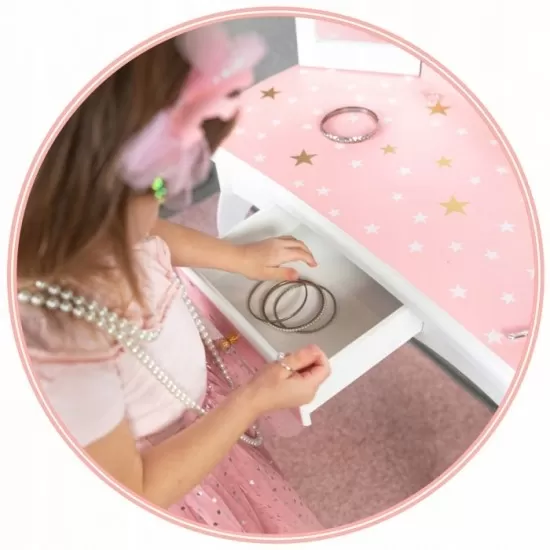 Masuta de toaleta din lemn pentru copii 60 x 29 x 98 cm Ricokids Masuta de toaleta din lemn pentru copii 60 x 29 x 98 cm Ricokids