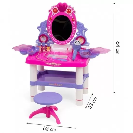 Masuta de toaleta pentru copii cu accesorii Ecotoys HC152798 Masuta de toaleta pentru copii cu accesorii Ecotoys HC152798